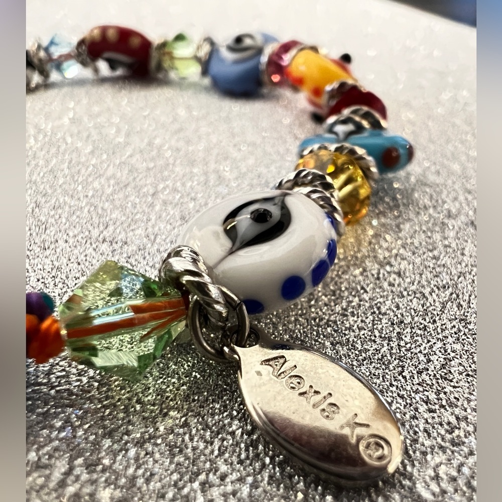 Alexis K “Guardian Eye”, Adjustable Colorful Glass Beaded Anklet or Bracelet